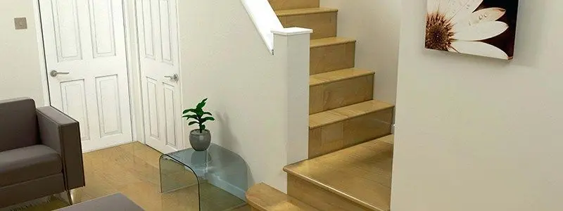 Двухмаршевые лестницы на второй этаж частного дома
